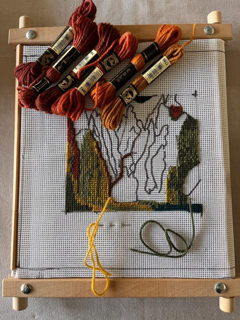 Needlepoint work in progress